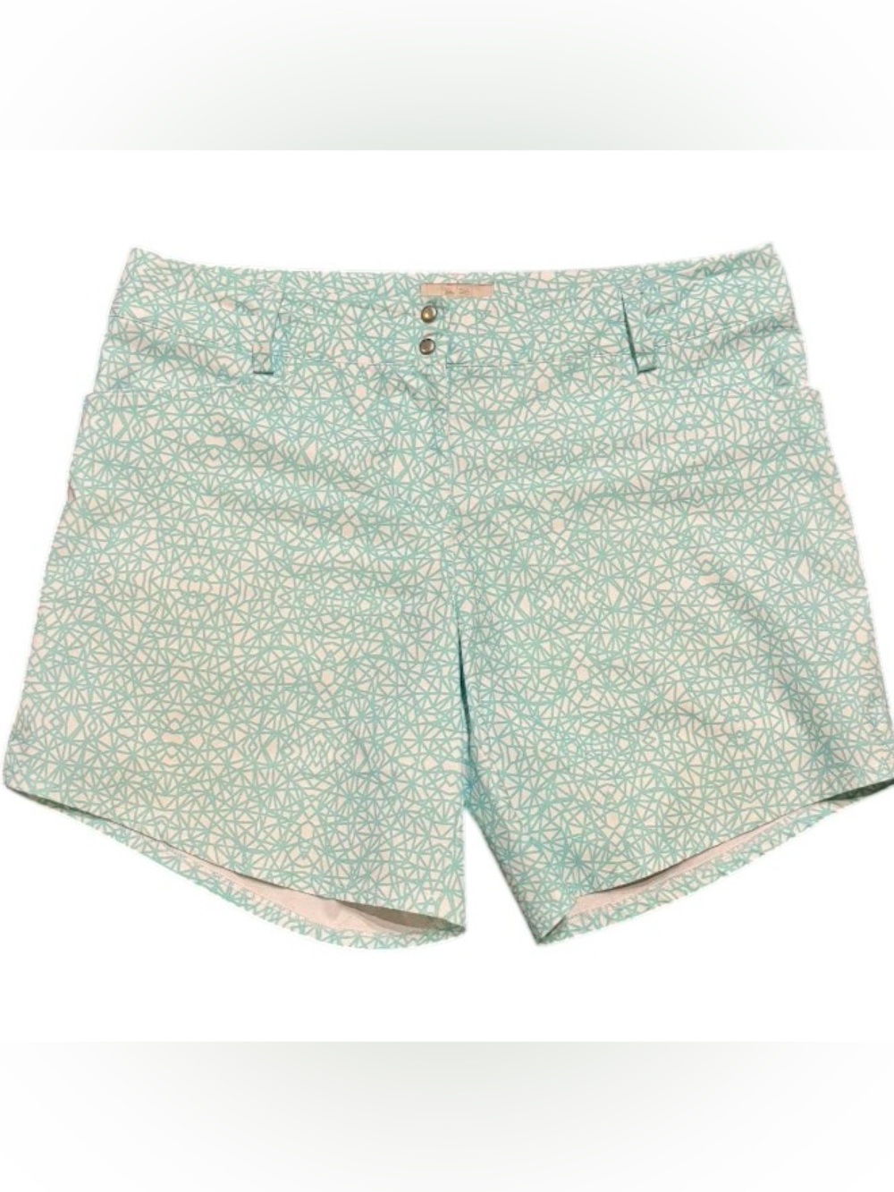 Adidas Women's Advanced Deco Print Golf Shorts Aqua White Size M